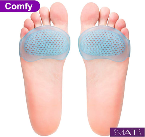 Ball of Foot Cushions (2 Pairs) - Metatarsal Pads Soft Gel for Mortons Neuroma, Callus, Foot Pain Relief