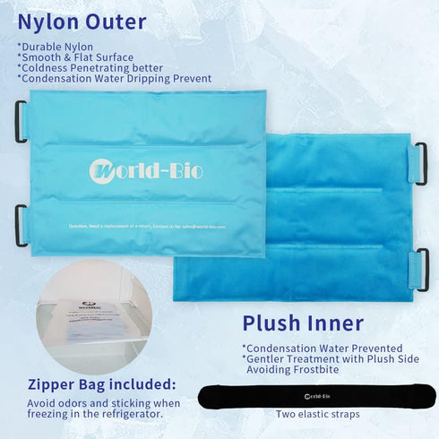 Knee Ice Pack Wrap for Pain Relief - Reusable Gel Cold Pack for Leg Injuries, Swelling, Arthritis & Post-Surgery