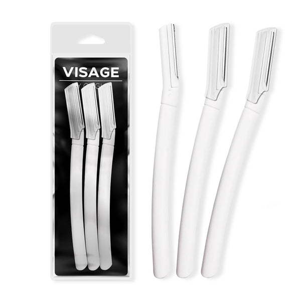 Visage Precision Facial Razors, Touch-up Dermaplaning Tool for Eyebrow and Facial Hair Removal, 3 Count