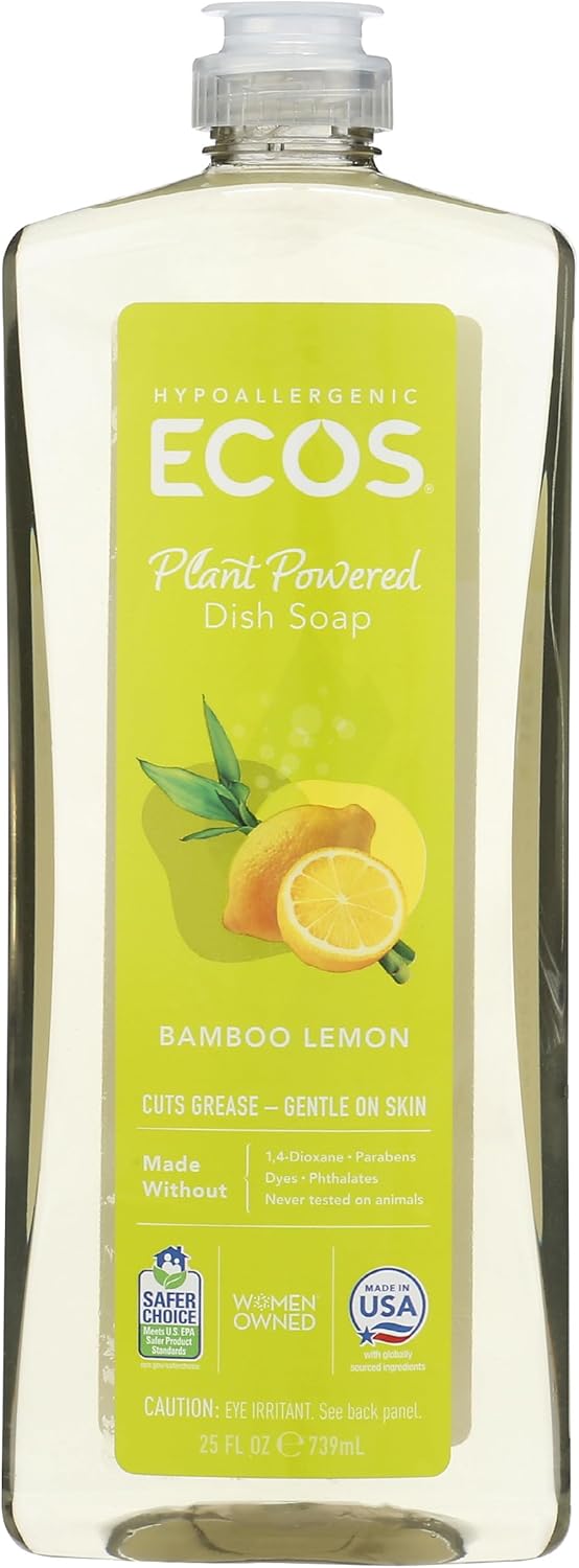ECOS Dish Soap Bamboo Lemon, 25 Fl Oz