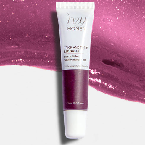 Hey Honey Skincare Trick and Treat Honey Berry Plumping Lip Balm | 2 In 1 Natural Tint | Hydrating & Moisturizing | 0.5