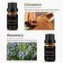 Set, 100% Set 4 10ml Sandalwood, Vetiver, Cinnamon and Rosemary Essential Oil Pure Diffuser Oil Gift for Massage, Soap