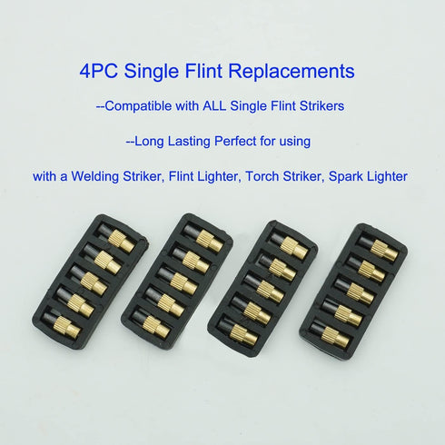 GUTIMORE Single Flint Striker Flint Spark Lighter 2PC with 20 Extra Flint Replacements, for Welding, brazing and Soldering