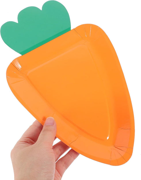 SWETRACE 24pcs Carrot Shaped Disposable Paper Plates Multi-function Household Dinner Plates for Party Gathering