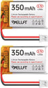 YELUFT 2pcs 3.7V 350mAh Lithium Polymer Battery 1S 1C 702030 Rechargeable Batteries with
