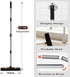 Pet Rubber Broom with 49inch Long Handle - Portable Detailing Lint Remover for Fluff Carpet, Hardwood, Tile