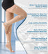 MGANG Medical Thigh High Compression Stockings, Pair, Open Toe, 20-30 mmHg, Beige M for Men & Women