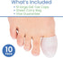 ViveSole 10 Pack Soft Gel Toe Protectors for Men & Women - Flexible Cushion Sleeves for Foot Pain Relief (Large)