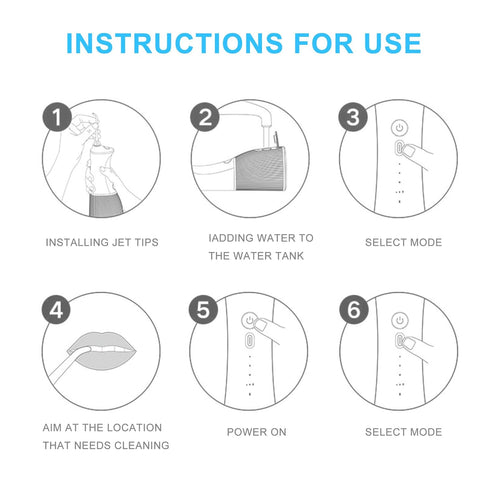 Replacement Tips for Oralfree Nicwell Water Flosser, Jet Tip Replacement Heads in Blue