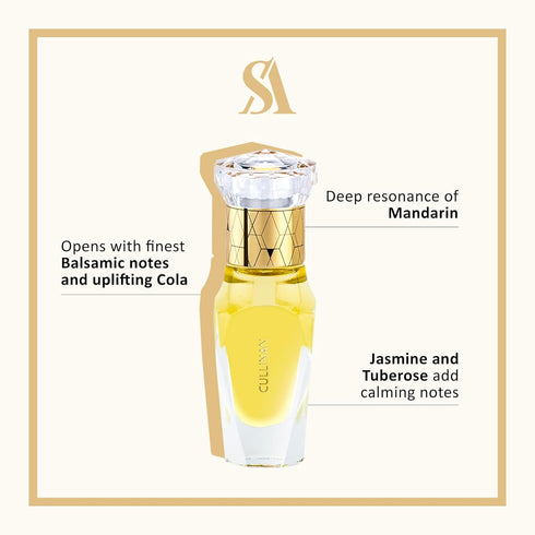 Swiss Arabian Cullinan For Unisex - Luxury Products From Dubai - Long Lasting Personal Perfume Oil - A Seductive, Exceptionally Made, Signature Fragrance - The Luxurious Scent Of Arabia - 0.4 Oz