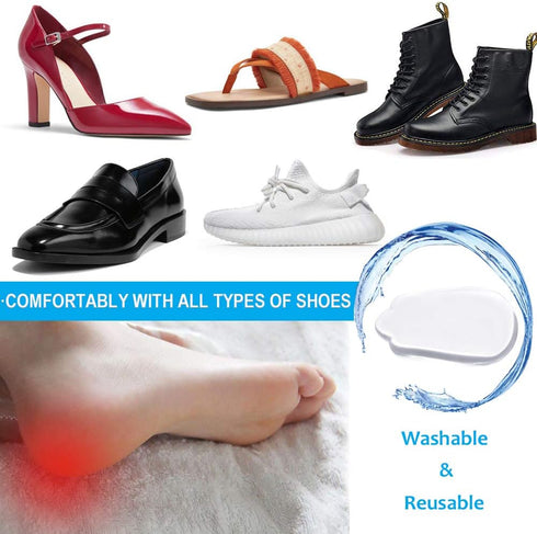 Medial & Lateral Heel Wedge Silicone Insoles, Supination & Pronation Corrective Gel Adhesive Shoe Inserts for Foot