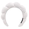 Headband for Washing Face, Spa Makeup Headband, Sponge for Makeup Removal, Shower & Skincare (White)
