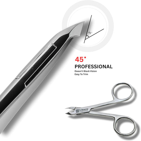 Macs Professional Cuticle Nipper, Surgical Stainless Steel Precision Half-Jaw Blades for Manicure & Pedicure