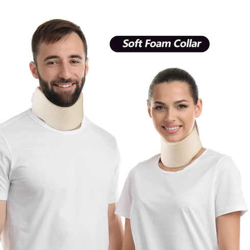 Soft Foam Universal Cervical Collar Neck Brace, Adjustable Neck Support for Sleeping - Relieves Neck Pain, 2.5" Depth