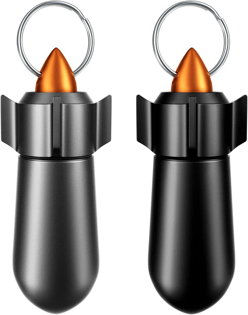 2 Packs Pill Keychain, Waterproof Pill Holder, Portable Aluminum Alloy Container for Outdoor Travel, Small Pocket Pill