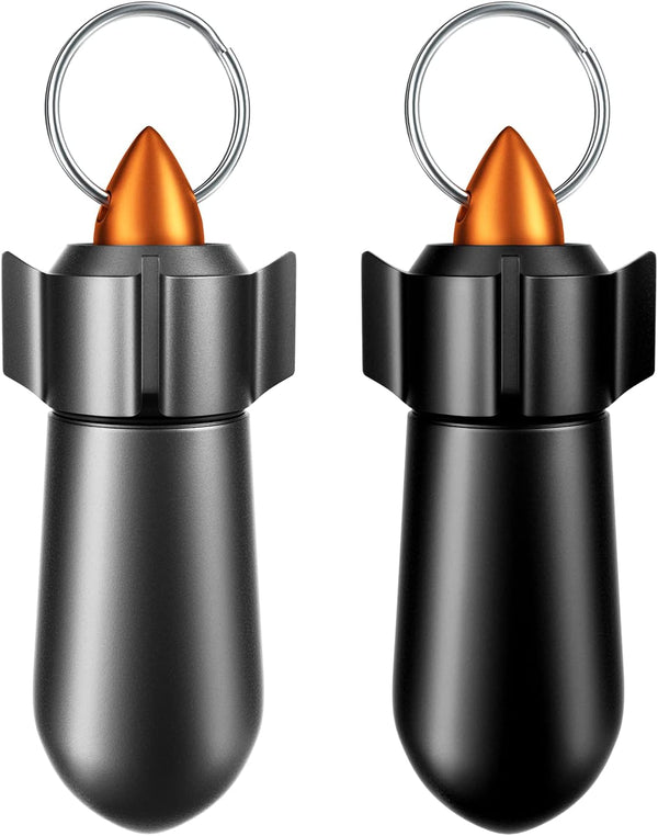 2 Packs Pill Keychain, Waterproof Pill Holder, Portable Aluminum Alloy Container for Outdoor Travel, Small Pocket Pill
