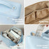 MINGRI Large Capacity Travel Cosmetic Bag, Waterproof PU Leather Makeup Bag for Women (Blue)