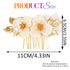 Yean Bride Flower Bridal Hair Comb, Gold Leaf Wedding Hair Piece, Floral Accessories for Women and Girls