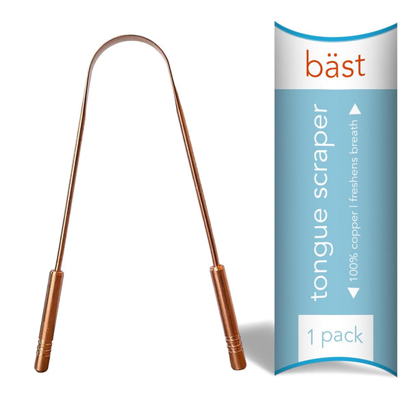 Baest Tongue Scraper - 100% Copper (1 Pack) | Premium Tongue Cleaner, Improve Oral Health, Ayurvedic Tool