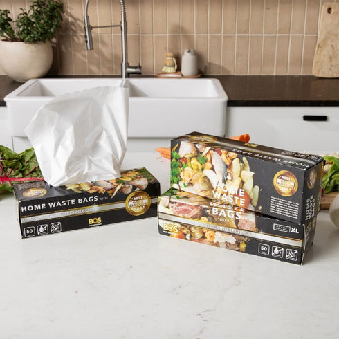 BOS Odor-Sealing Kitchen, Home & Food Small Trash Bags, Disposable Bags, Scent & Smell Free (50 Bags) [Size XL, Color