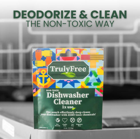Truly Free Auto Dishwasher Cleaner, 1 Pack - Natural Concentrated Formula for Sparkling Clean Dishes, No Harmful