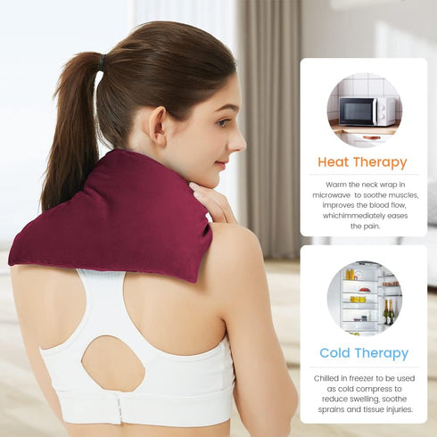 Heating Pad Microwavable with Washable Cover, 8 x 12 Multipurpose Microwave Heating Pad for Neck and Shoulders, Moist