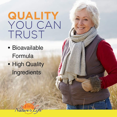 Nature's Life Strontium Plus Vitamins D3 & K2 - 60 Tablets, Bioavailable Formula May Help Support Healthy Bone Density