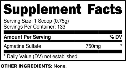 PrimaForce Agmatine Sulfate Powder Supplement, 100 Grams, Promotes Nitric Oxide Production & Enhances Performance
