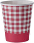 Hammont Picnic Cups – 9 oz Gingham BBQ Party Supplies - Red & White Checkered Disposable Paper Cups (50 Pack)