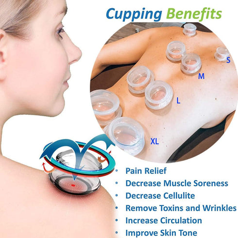 Koukone Sets 4pcs Professionals Silicone Cupping Therapy Massage Cups Vacuum Cupping Cups Massage Jars - Deep Tissue