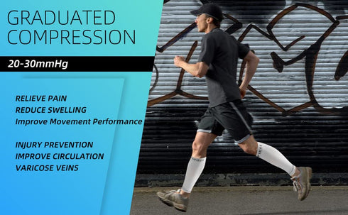15-20mmHg Grey Calf Compression Sleeve for Men and Women, Wide Calf Brace Compression Socks for Leg Support, Pain Relief
