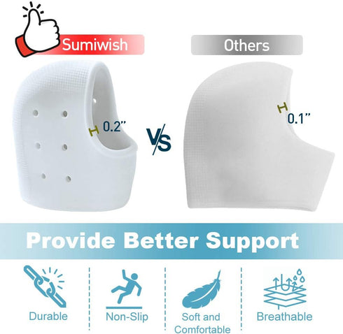 Heel Sleeves, Sumiwish 6PCS Gel Heel Cushion, Support for Plantar Fasciitis, Pain Relief and Cracked Heels