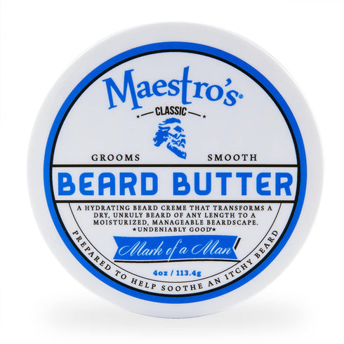 Maestro's Classic BEARD BUTTER | 4 Ounce Mark of a Man Blend, Hydrating, Anti-Itch, Extra Soothing for All Beard Types