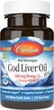 Carlson Cod Liver Oil Minis, 100 Mini Softgels - 280 mg Omega-3s + Vitamins A & D3 for Heart & Vision Health