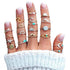 Press on Nails White Ombre Fake Nails, Short Square Glossy Acrylic Full Cover, 24Pcs