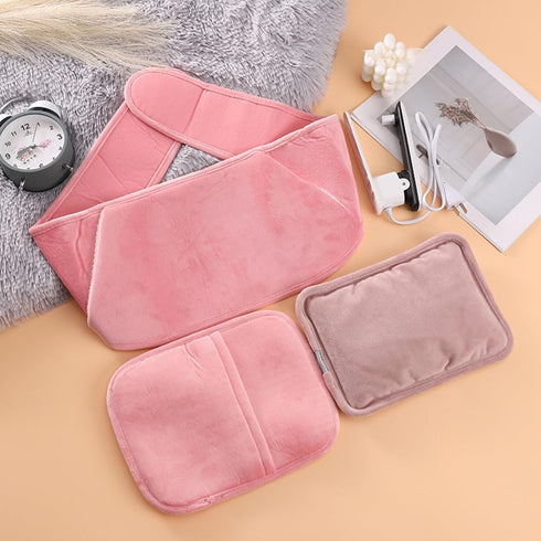 KayuHpFQ Rechargeable Hot Water Bag, Electric Hot Water Bottle with Soft Plush Waist Cover Portable, Warm Water Bag
