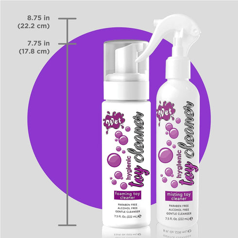 Wet Hygienic Misting Toy Cleaner, 8 Ounce Alcohol Free Gentle Cleansing Spray Safe for All Toys and Surfaces