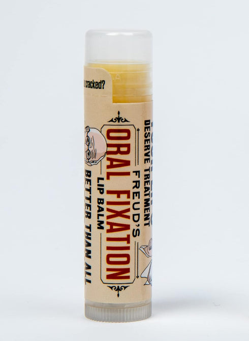 Sigmund Freud's Oral Fixation Lip Balm Tube, Eucalyptus Mint Flavored - Cruelty-Free, USA Made