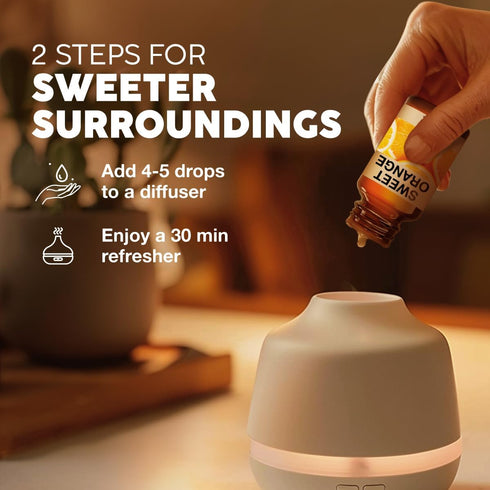 Kukka Sweet Orange Essential Oil, 0.34 Fl Oz for Skin, Diffuser, Aromatherapy, DIY & Soap Making