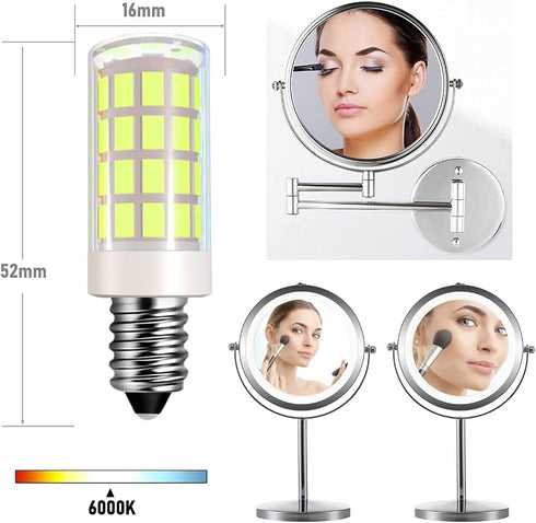 LED Makeup Mirror Bulb Replacement, Lighted Magnification Mirror for Vanity Makeup, 4W Equivalent to 40W Incandescent