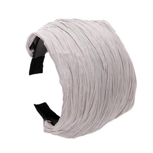 LONEEDY 5 Pack Wide Hard Headband with Teeth for Women & Girls, Pleated Cloth Fabric Hair Hoop