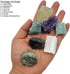 SeeuFun 7Pcs Set Energy Crystals for Money and Success Manifestation Raw Crystals of Selenite,Green