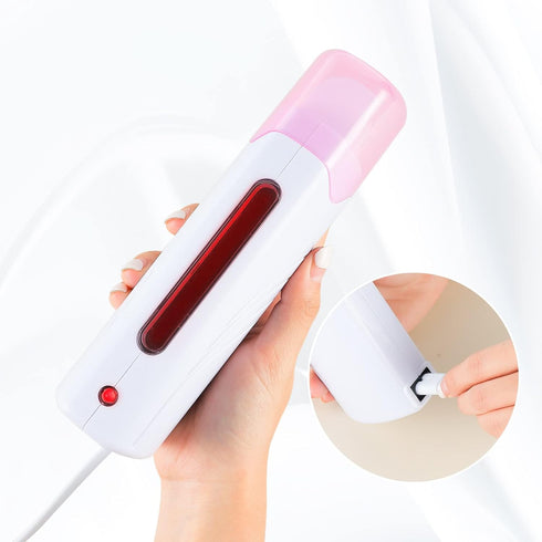 Roll On Wax Warmer for Hair Removal, Wax Roller Heater for Depilatory Wax Cartridge, Home Waxing Kit
