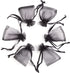 Pandahall 100pcs Black Organza Mini Pouch Bags with Ribbons - Drawstring Gift Bags (1.96x2.75")(5x7cm)