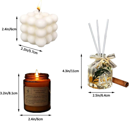 Isyende Set Set, Soy Candle for Home Scented, Freesia Candles Relaxing Stress Relief - Bubble Candle and Fragrance