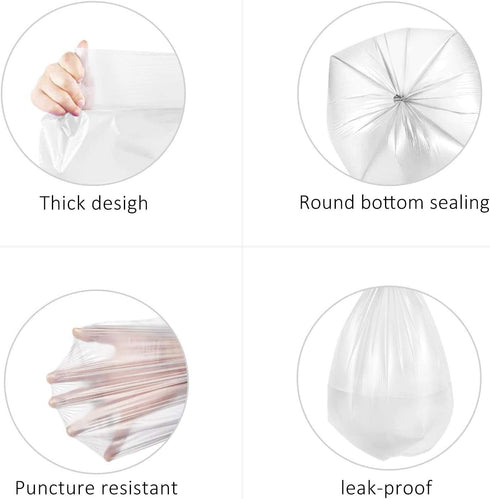 Teivio 2 Gallon 220 Counts Clear Trash Bags, Strong Garbage Bags, Small Plastic Liners for Home Office Kitchen Bathroom