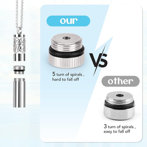 Essential Oil Diffuser Necklaces for Women, 2PCS Stainless Steel Locket Pendant with 20 Felt Pads, Gift Set