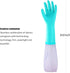 Reusable Long Sleeve Dishwashing Gloves, Latex Free with Cotton Lining, Kitchen Gloves 2 Pairs, Purple+Blue