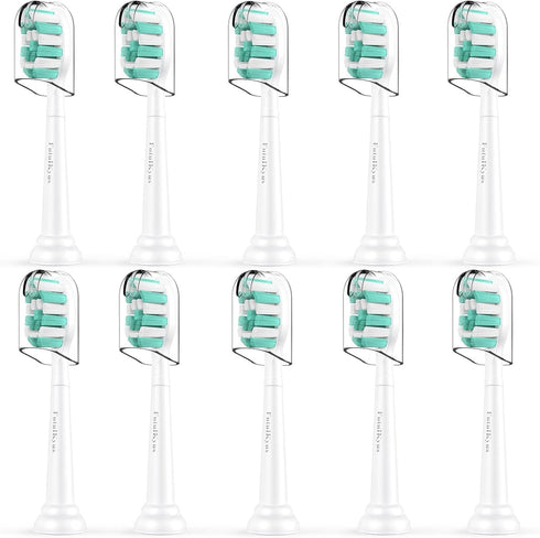 Toothbrush Replacement Heads for Philips Sonicare C1 C2 ProtectiveClean 4100 5100, Snap-on Electric Toothbrush Head, 10