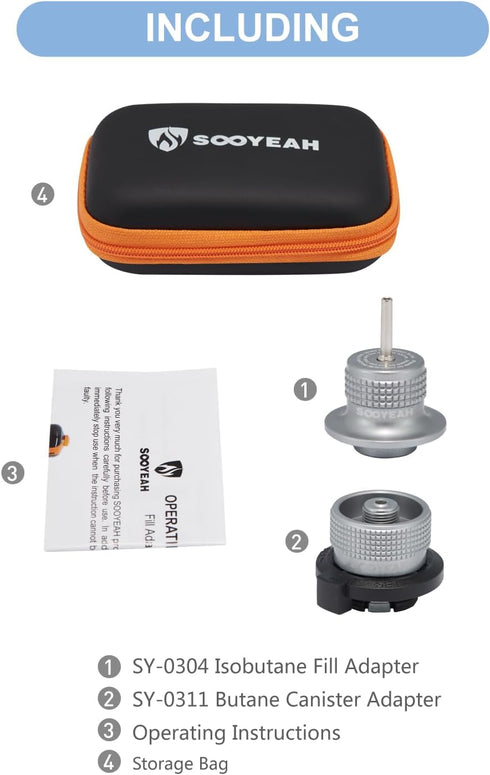 Butane/Isobutane Fill Adapter, Gas Refill Tip for Butane Lighters & Torches, Convert Cassette Canister